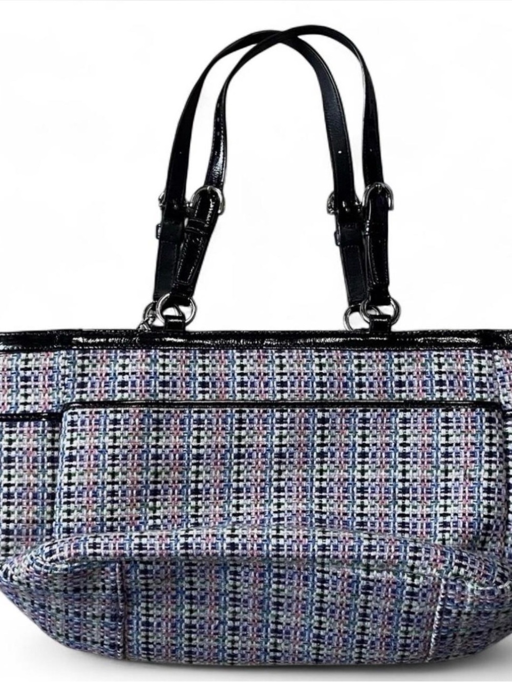 Coach Gallery Tote F17699 Multi-Color Tweed Patent Leather Bag - Picture 2 of 5